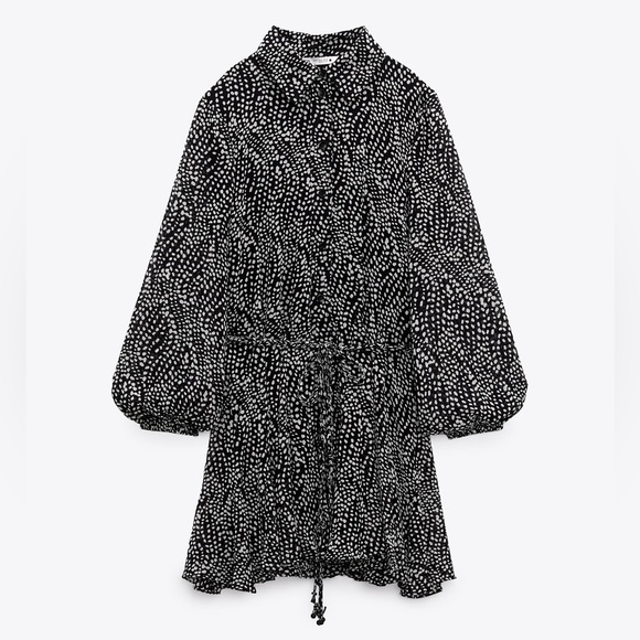 New Zara Printed Flowy Short Dress - 4786/271 - Picture 4 of 16